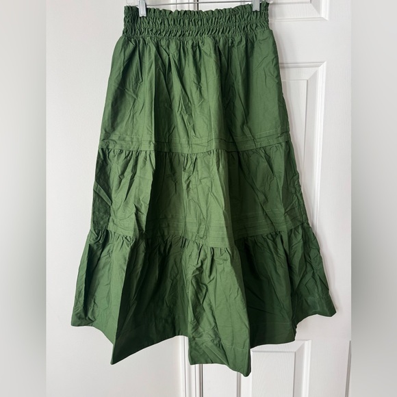 Anthropologie The Somerset Poplin Tiered Maxi Skirt, Size SP - Picture 6 of 11